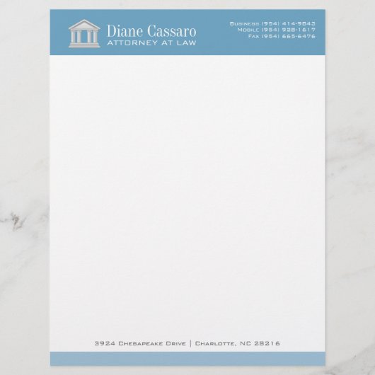 Attorney Cosmos Blue Letterhead Briefhoofd (Voorkant)