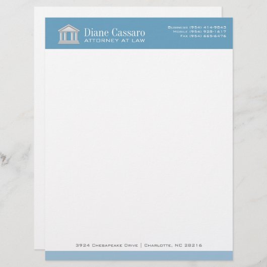 Attorney Cosmos Blue Letterhead Briefhoofd (Voorkant / Achterkant)