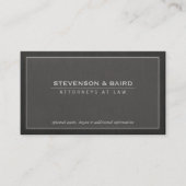 Attorney Dark Gray Linen Kijk Visitekaartje (Voorkant)