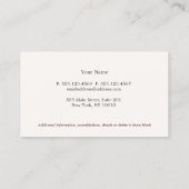 Attorney Elegant and Simple Ivory Border Visitekaartje (Achterkant)