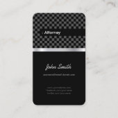 Attorney - Elegant Black Checkered Visitekaartje (Voorkant)