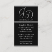 Attorney Elegant Black/Silver Stripes Visitekaartje (Achterkant)