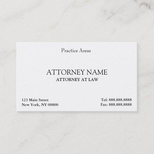 Attorney Elegant Clean Visitekaartje (Voorkant)