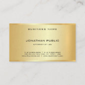 Attorney Elegant Professional Faux Gold Sjabloon Visitekaartje (Achterkant)