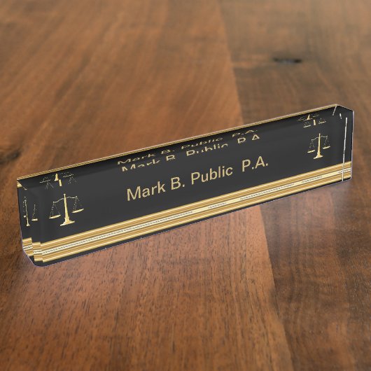 Attorney Executive Desk Name Borden Naambordje (Zijkant)