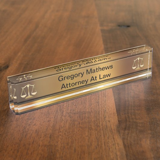 Attorney Executive Desk Name Borden Naambordje (Zijkant)
