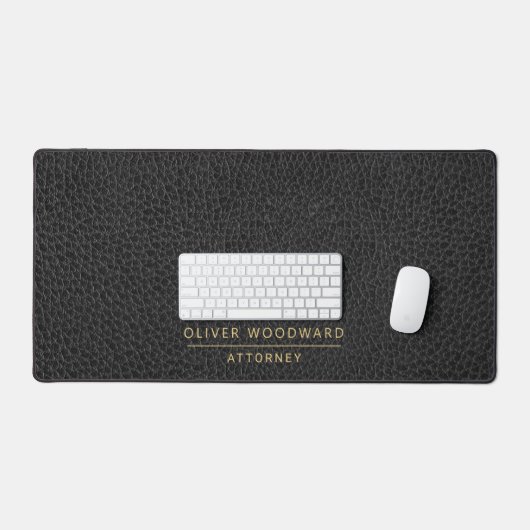 Attorney Faux Leather Custom Name Black Bureaumat (Keyboard & Muis)