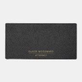 Attorney Faux Leather Custom Name Black Bureaumat (Voorkant)
