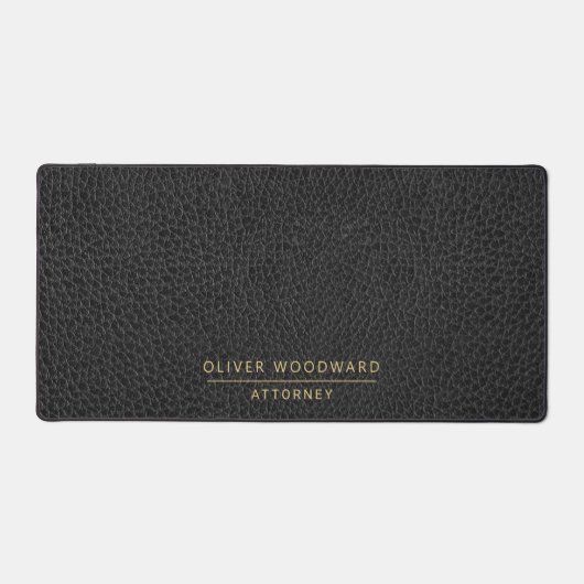 Attorney Faux Leather Custom Name Black Bureaumat (Voorkant)