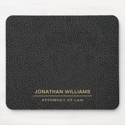 Attorney Faux Leather Custom Name Black  Muismat (Voorkant)