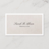 Attorney Faux Linen Elegant Beige Visitekaartje (Voorkant)