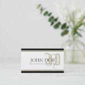 Attorney Gold Fancy Monogram Visitekaartje (Staand voorkant)