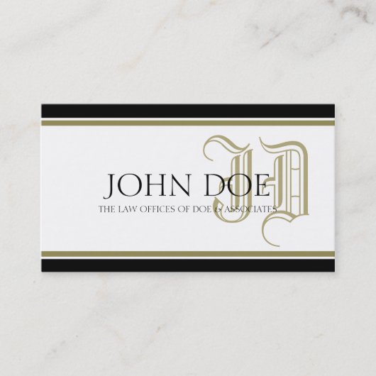 Attorney Gold Fancy Monogram Visitekaartje (Voorkant)