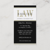 Attorney Gold LAW Visitekaartje (Achterkant)