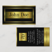 Attorney Gold Metal Metallic Border Visitekaartje (Voorkant / Achterkant)