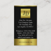 Attorney Gold Metal Metallic Border Visitekaartje (Achterkant)