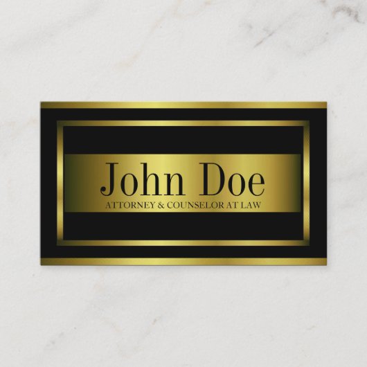 Attorney Gold Metal Metallic Border Visitekaartje (Voorkant)