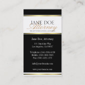 Attorney Gold Metallic Script Visitekaartje (Achterkant)