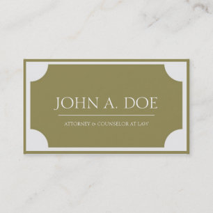 Attorney Gold Plaque/Border White Visitekaartje