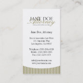 Attorney Gold Script Stripes/White Paper Visitekaartje (Achterkant)