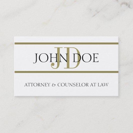 Attorney Gold Stripes - Available Letterhead - Visitekaartje (Voorkant)