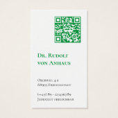 Attorney Green White QR code Business Visitekaartje (Achterkant)