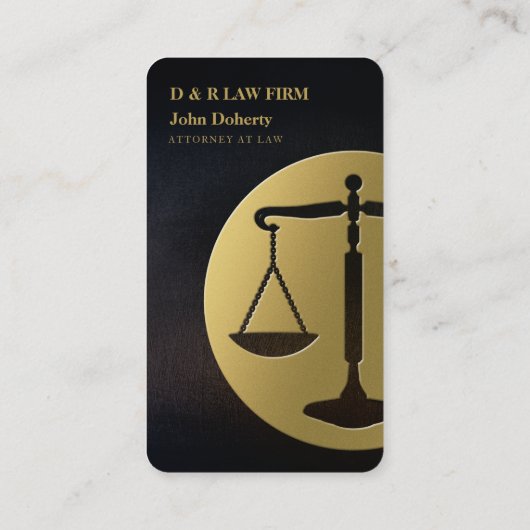 ATTORNEY | Gulden schalen van justitie Visitekaartje (Achterkant)