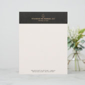 Attorney Justice Scale Black Linen Custom Briefhoofd (Staand voorkant)