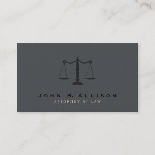 Attorney Justice Scale Grey texture Background Visitekaartje
