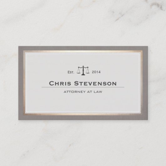 Attorney Justice Scale Traditional  Style Visitekaartje (Voorkant)