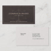Attorney Justice Scales Dark Brown Linen look Visitekaartje (Voorkant / Achterkant)