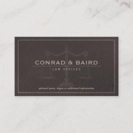 Attorney Justice Scales Dark Brown Linen look Visitekaartje