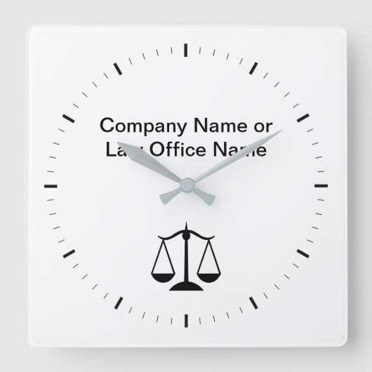 Attorney Kantoor Company Logo Clocks Vierkante Klok (Voorkant)