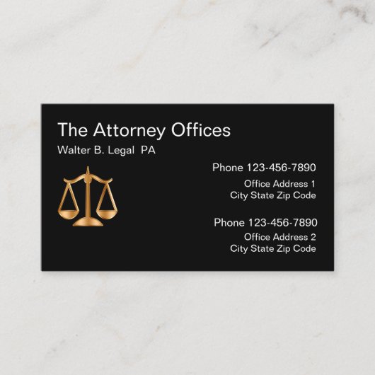 Attorney Kantoor Multi Location Design Visitekaartje (Voorkant)