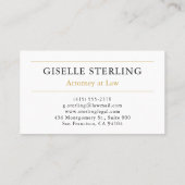 Attorney Law Firm Photo Navy Blue Gold Visitekaartje (Achterkant)
