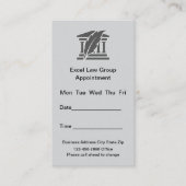 Attorney Law Kantoor Benoeming Visitekaartjes Afsprakenkaartje (Voorkant)