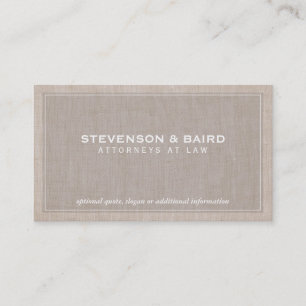 Attorney Law Kantoor Linen Texture Watch (No Line) Visitekaartje