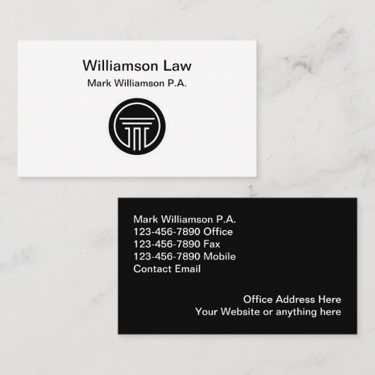 Attorney Law Kantoor Logo Visitekaartjes (Voorkant / Achterkant)