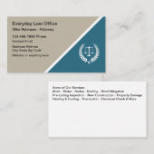 Attorney Law Kantoor Logo Visitekaartjes (Voorkant / Achterkant)