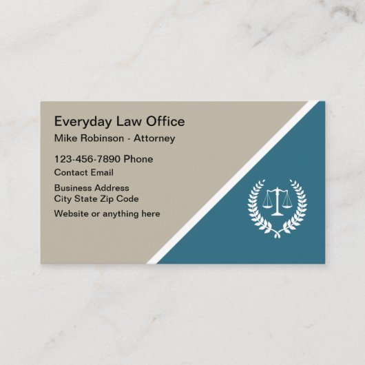 Attorney Law Kantoor Logo Visitekaartjes (Voorkant)