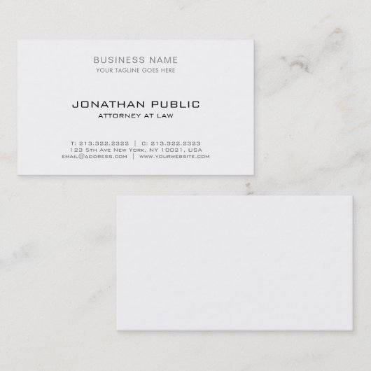 Attorney Law Kantoor Modern Elegant Simple Sjabloo Visitekaartje (Voorkant / Achterkant)