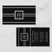 Attorney Lawyer Black/White Striped Pendant Visitekaartje (Voorkant / Achterkant)
