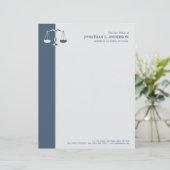 Attorney/Lawyer - Blue letterhead Briefhoofd Sjabloon (Staand voorkant)