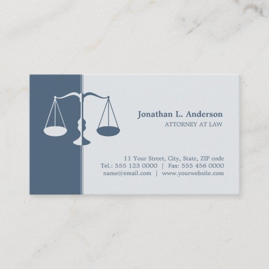 Attorney Lawyer (Blue) Professional visitekaartje (Voorkant)
