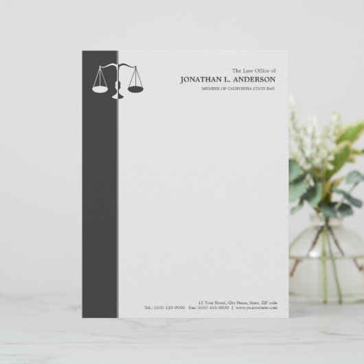 Attorney/Lawyer - Charcoal Gray briefhead Briefhoofd (Staand voorkant)