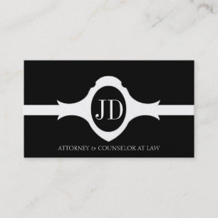 Attorney Lawyer Fancy Shield Black Gold Ribbon Visitekaartje