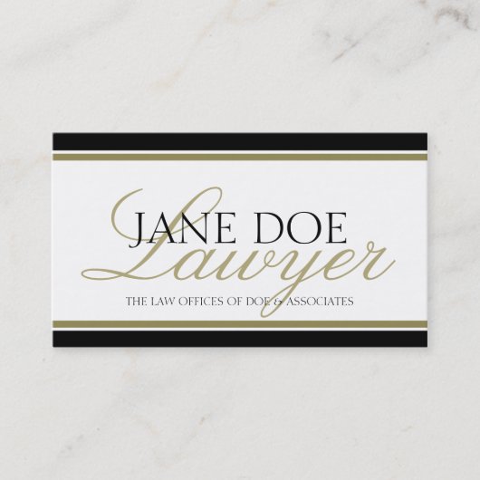 Attorney/Lawyer Gold Script Visitekaartje (Voorkant)