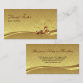 Attorney Lawyer Justice - Elegant Damask Gold Leaf Visitekaartje (Voorkant / Achterkant)