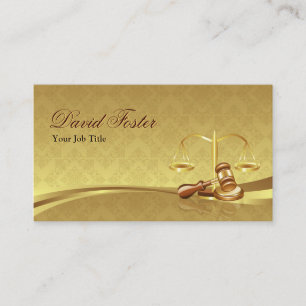 Attorney Lawyer Justice - Elegant Damask Gold Leaf Visitekaartje