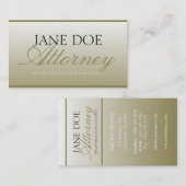 Attorney Lawyer Law Firma Script Gold Fade Visitekaartje (Voorkant / Achterkant)